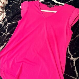 Adrianna Papell Bright Pink Blouse
